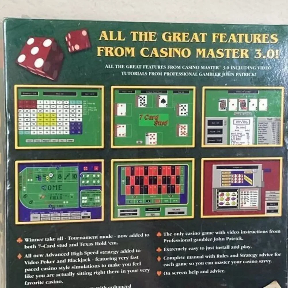 Casino Master 4.0 PC Game Edition Shuffle Deal CD-Rom Centron Software New NIB‎